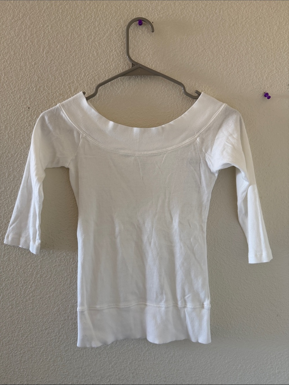 Brandy Melville white Ginny off shoulder top